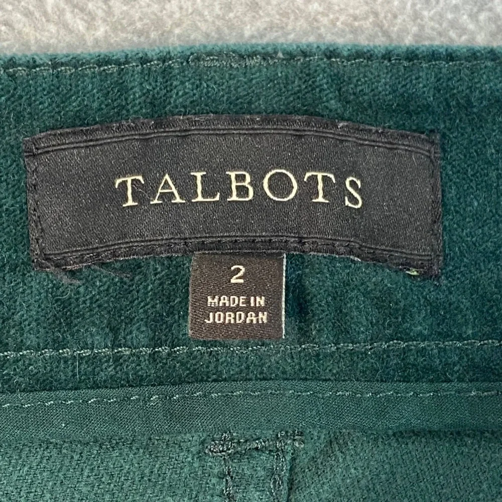 Talbots Jeans Pants‎ Women's Sz 2 Curvy Straight Dark Green Classic Comfort EUC